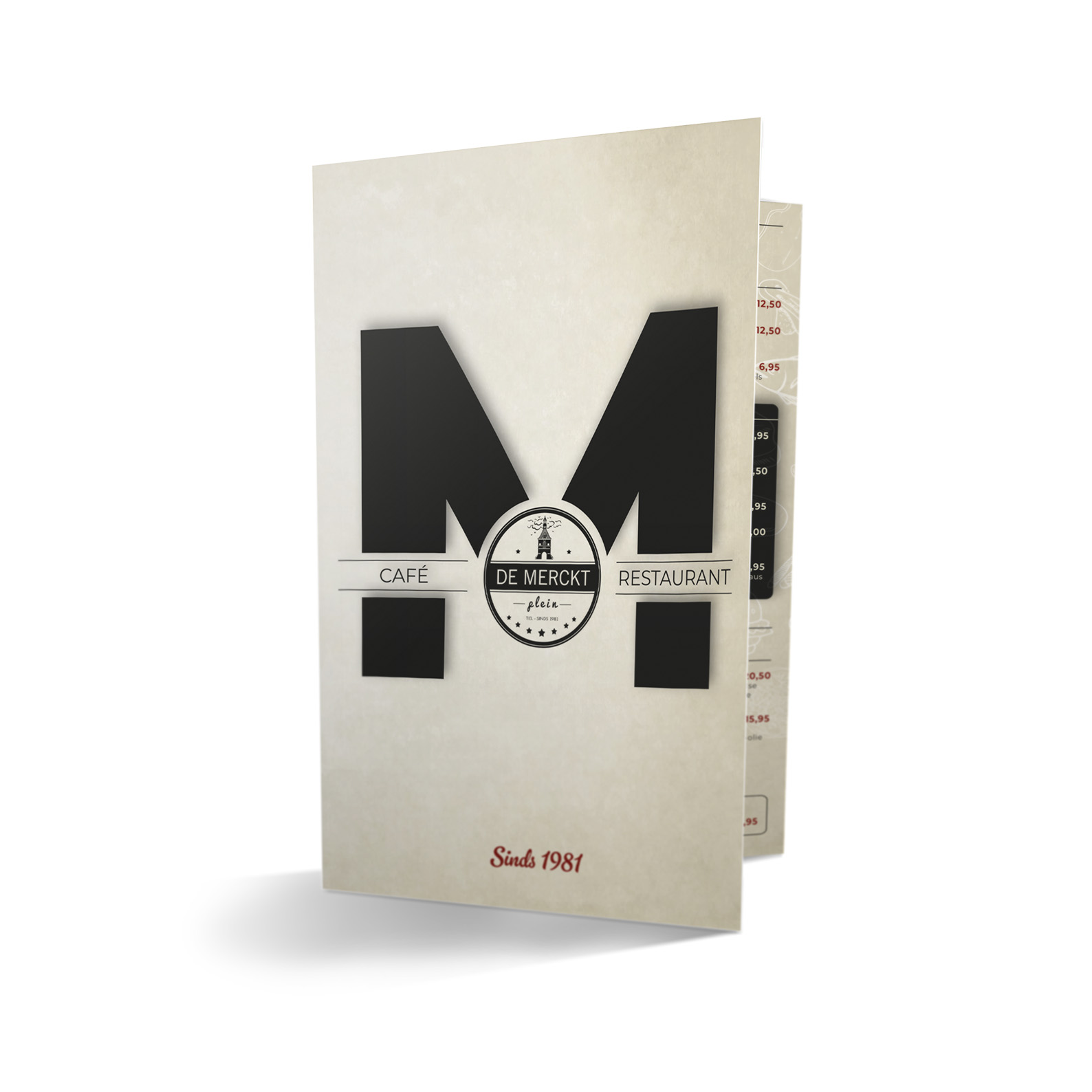 Menukaart voor De Merckt Tiel