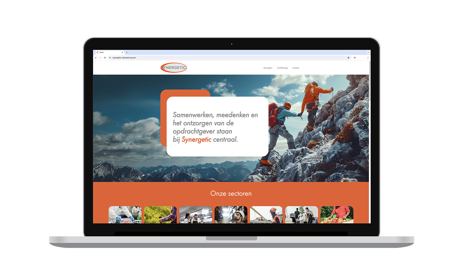 Website voor Synergetic Detachering